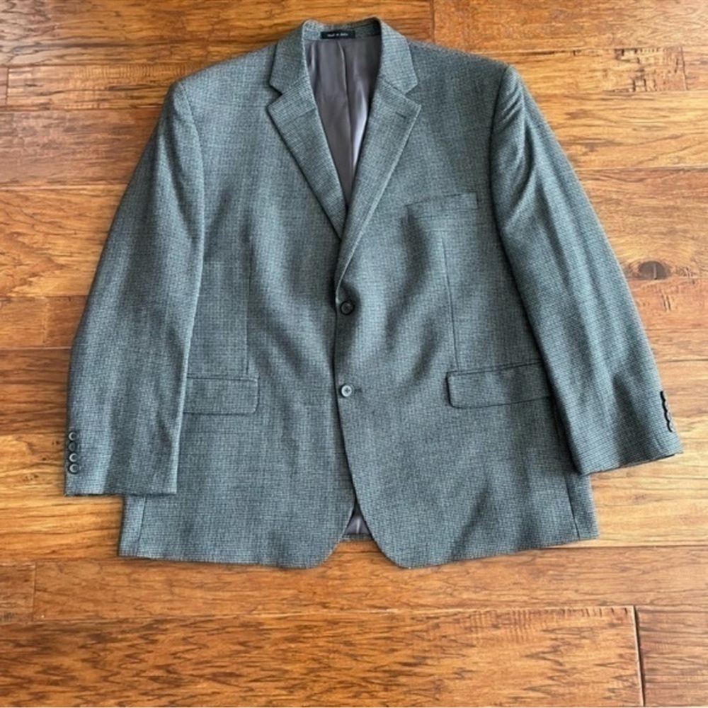 Lauren Ralph Lauren Sport Coat, Gray Checkered Wool, Size 46S